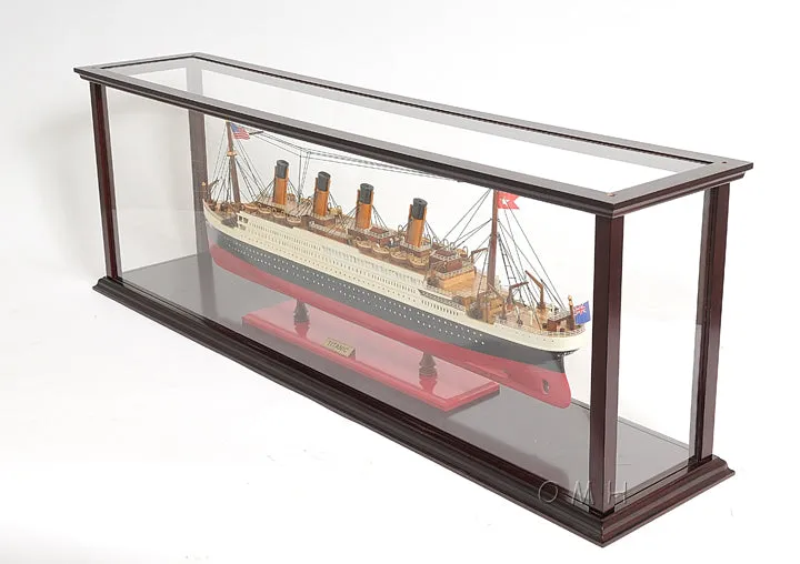 Display Case Cabinet Medium Wood with Plexiglas Panels For Cruise Ships Yachts and Boats