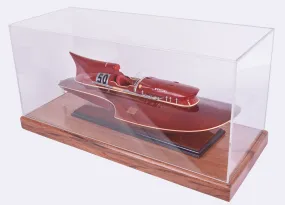 Display Case Midsize  Plexiglass Panels Table Top Cabinet with Wood Base for  Speed Boat Models