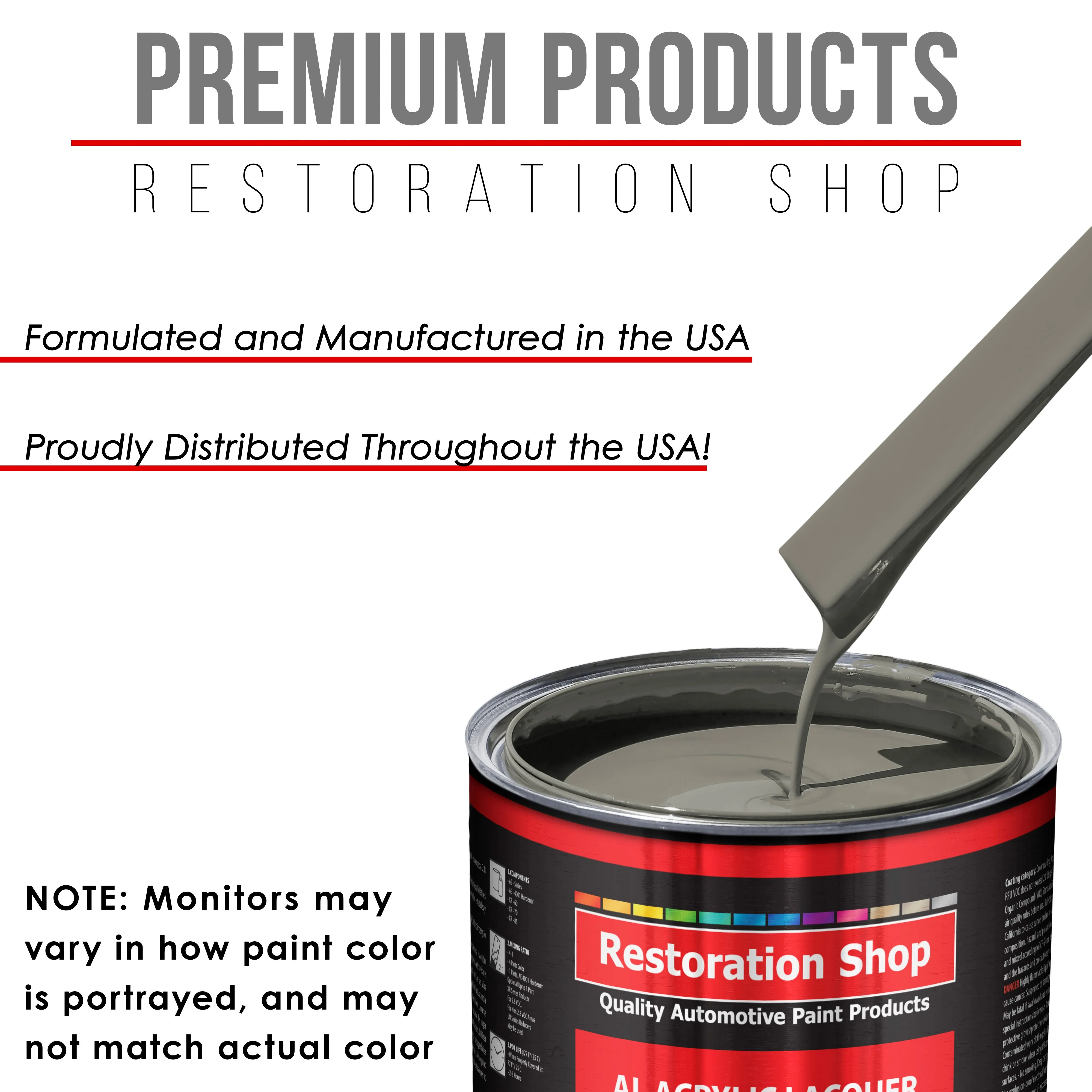Dove Gray - Acrylic Lacquer Auto Paint - Complete Gallon Paint Kit with Medium Thinner - Professional Automotive Car Truck Guitar Refinish Coating