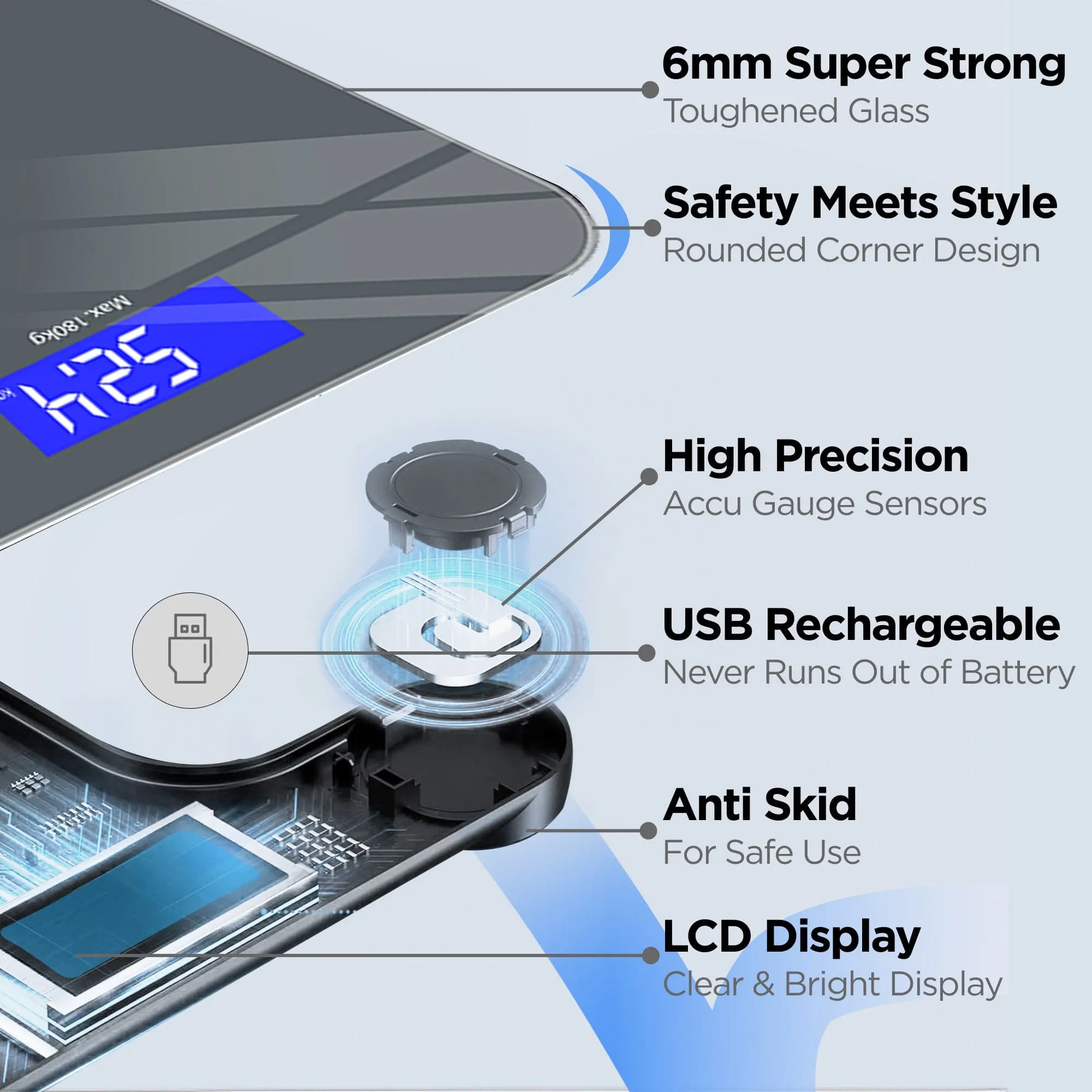 Dr Trust USA Platinum Rechargeable Digital Personal Weighing Scale 501