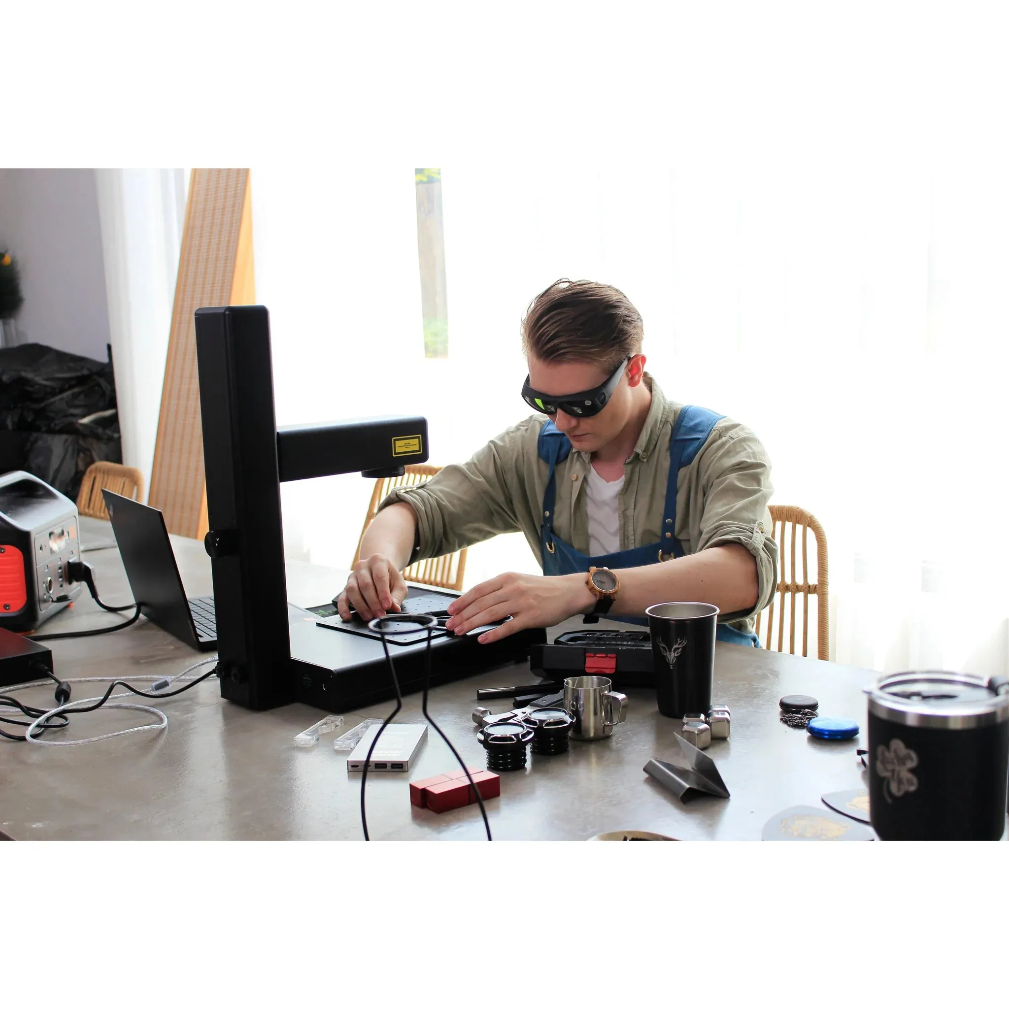 EM-Smart One 20W Portable Fiber Laser Engraver