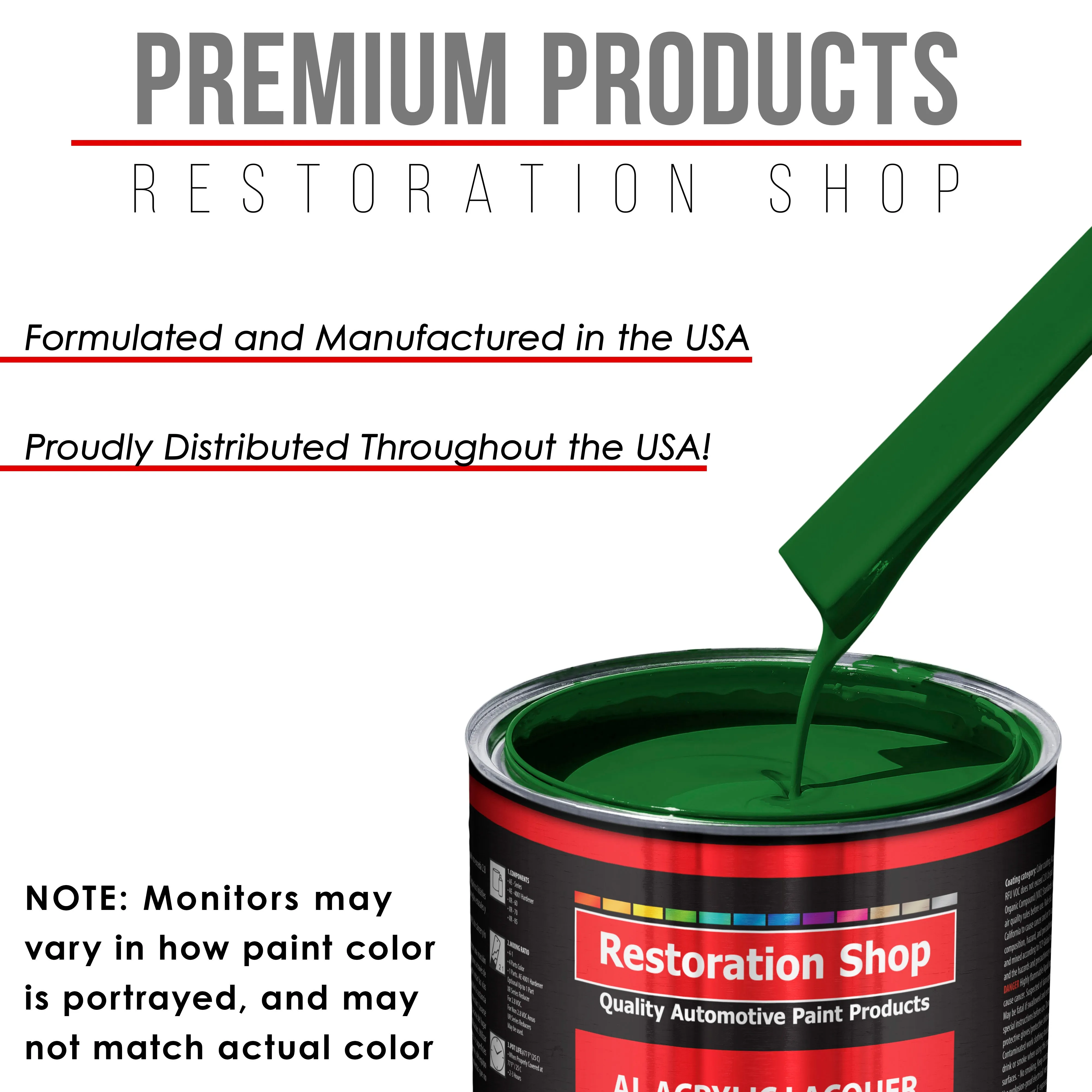 Emerald Green - Acrylic Lacquer Auto Paint - Complete Gallon Paint Kit with Medium Thinner - Professional Automotive Car Truck Guitar Refinish Coating