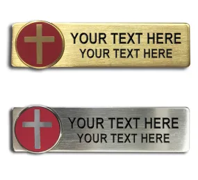 Engraved Name Plates with Cross Logo