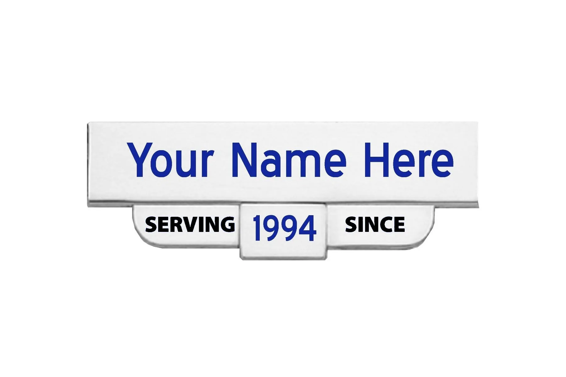 Engraved "Serving Since" Name Plates with Blue Ink