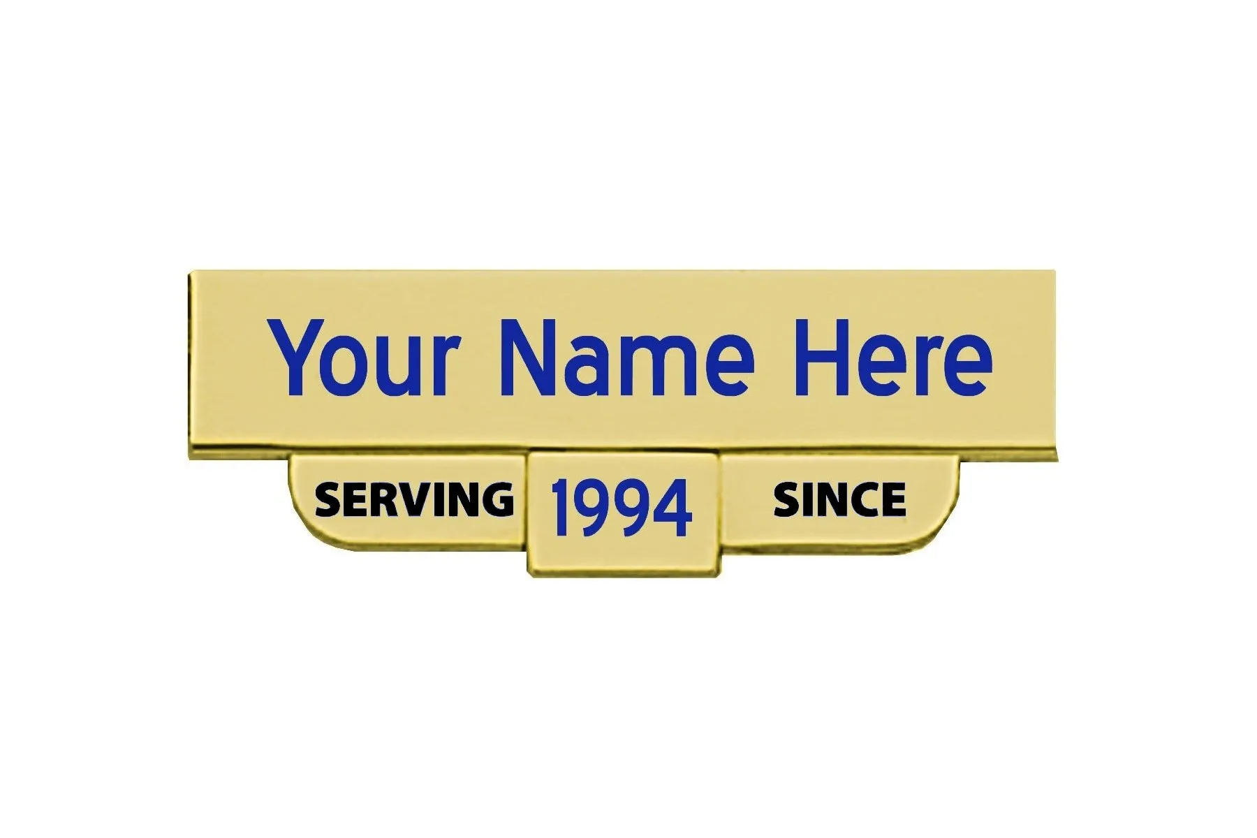 Engraved "Serving Since" Name Plates with Blue Ink