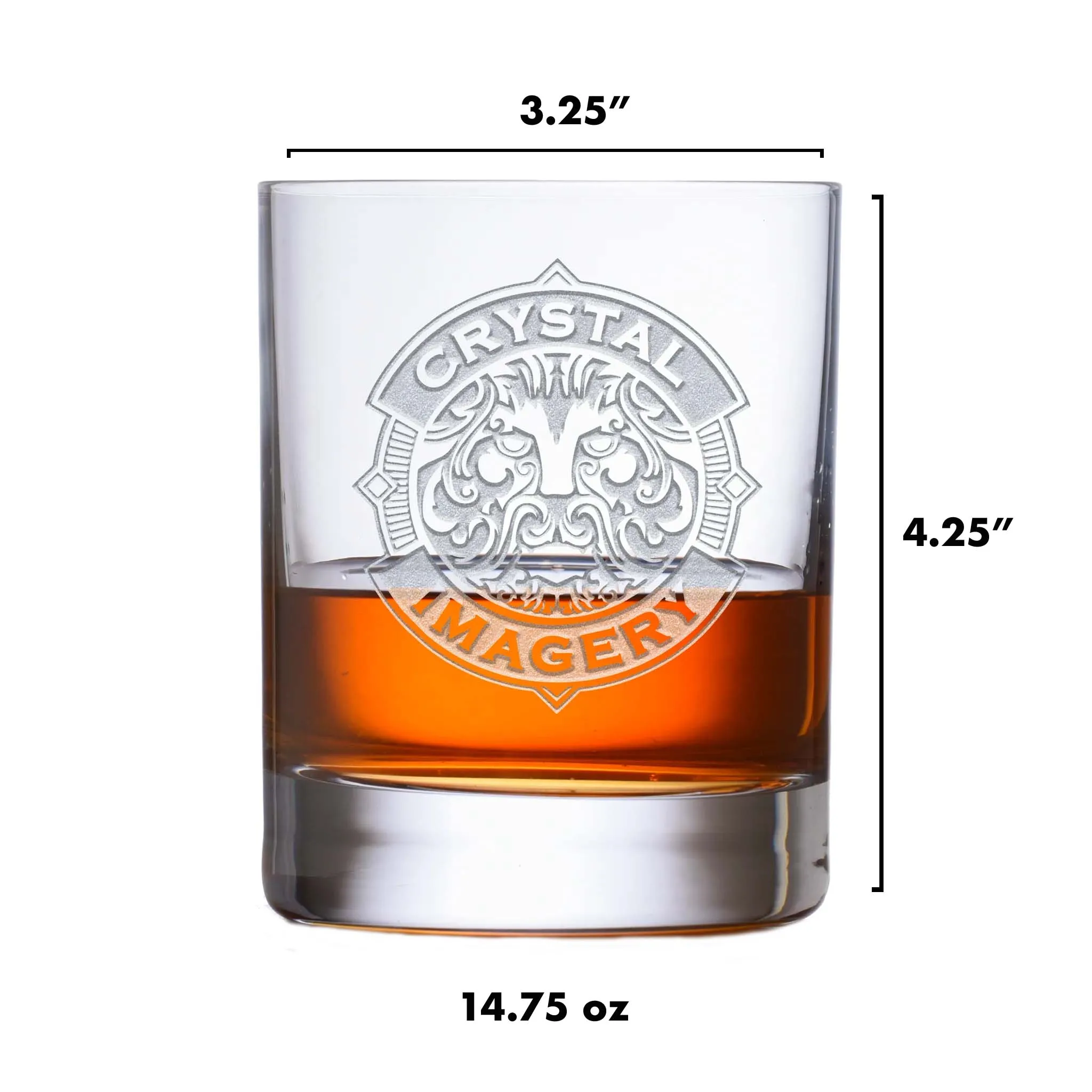 Engraved Typewriter Font Monogram Stolzle Crystal Whiskey Glass