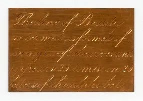 Engraving Practice Plate Number 3