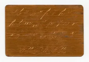 Engraving Practice Plate Number 9