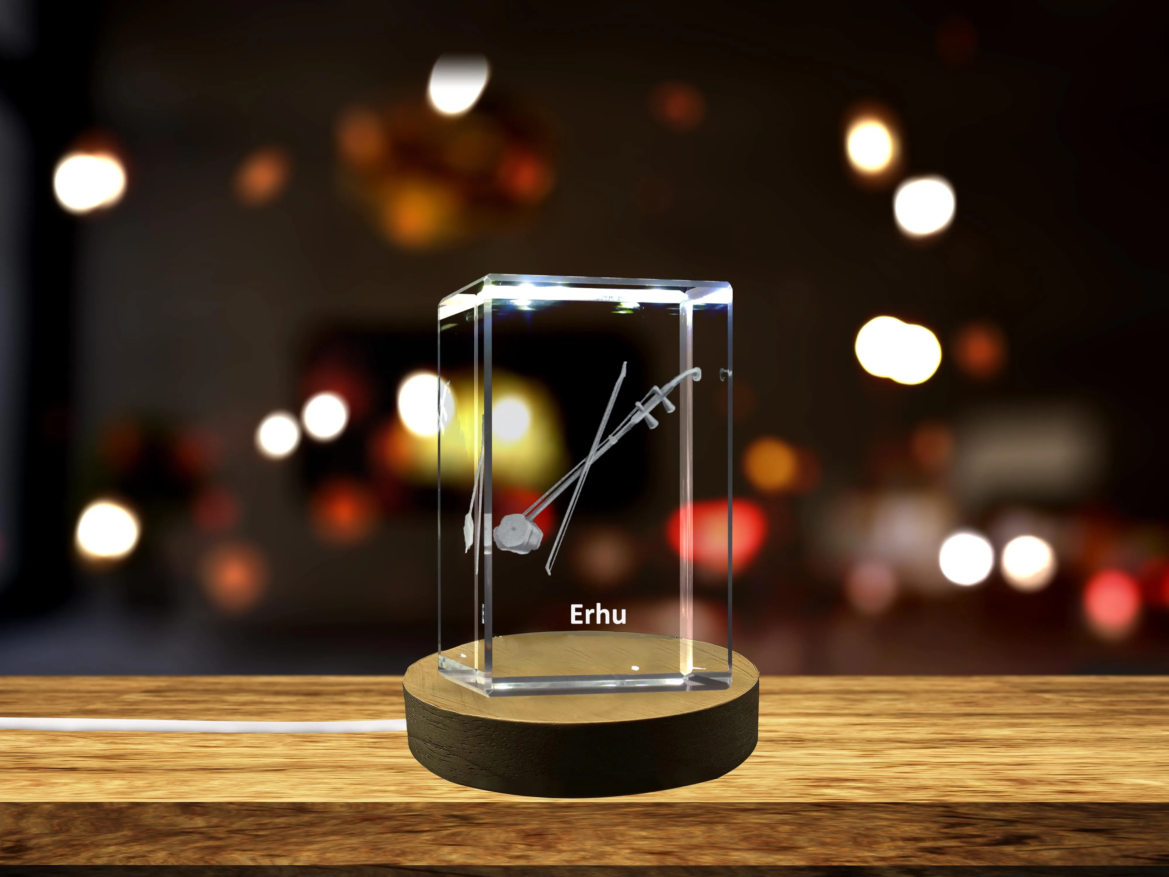 Erhu 3D Engraved Crystal | Music 3D Engraved Crystal Keepsake