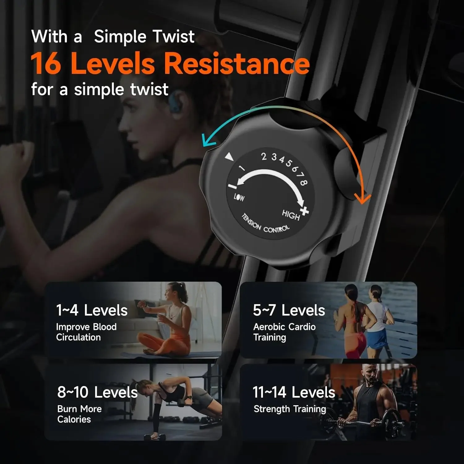 Exercise Bike – Recumbent Stationary Bike for Home with 400LB Weight Capacity, Whisper-Quiet Operation & 16 Resistance Levels