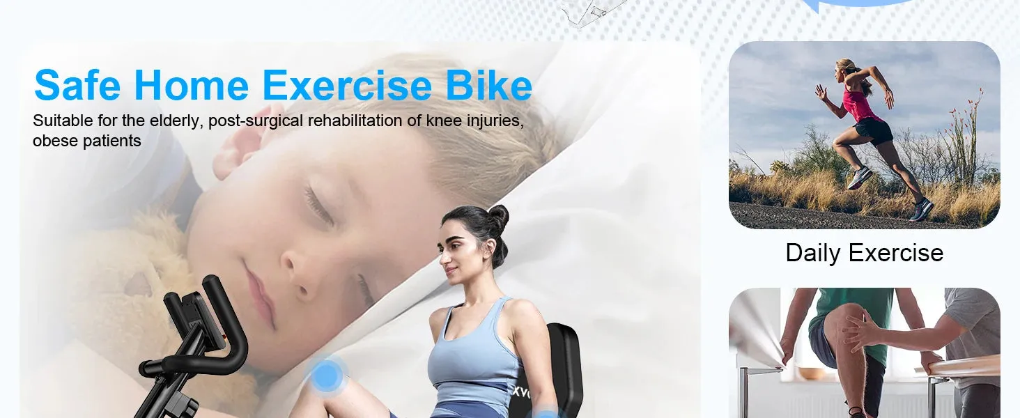 Exercise Bike – Recumbent Stationary Bike for Home with 400LB Weight Capacity, Whisper-Quiet Operation & 16 Resistance Levels