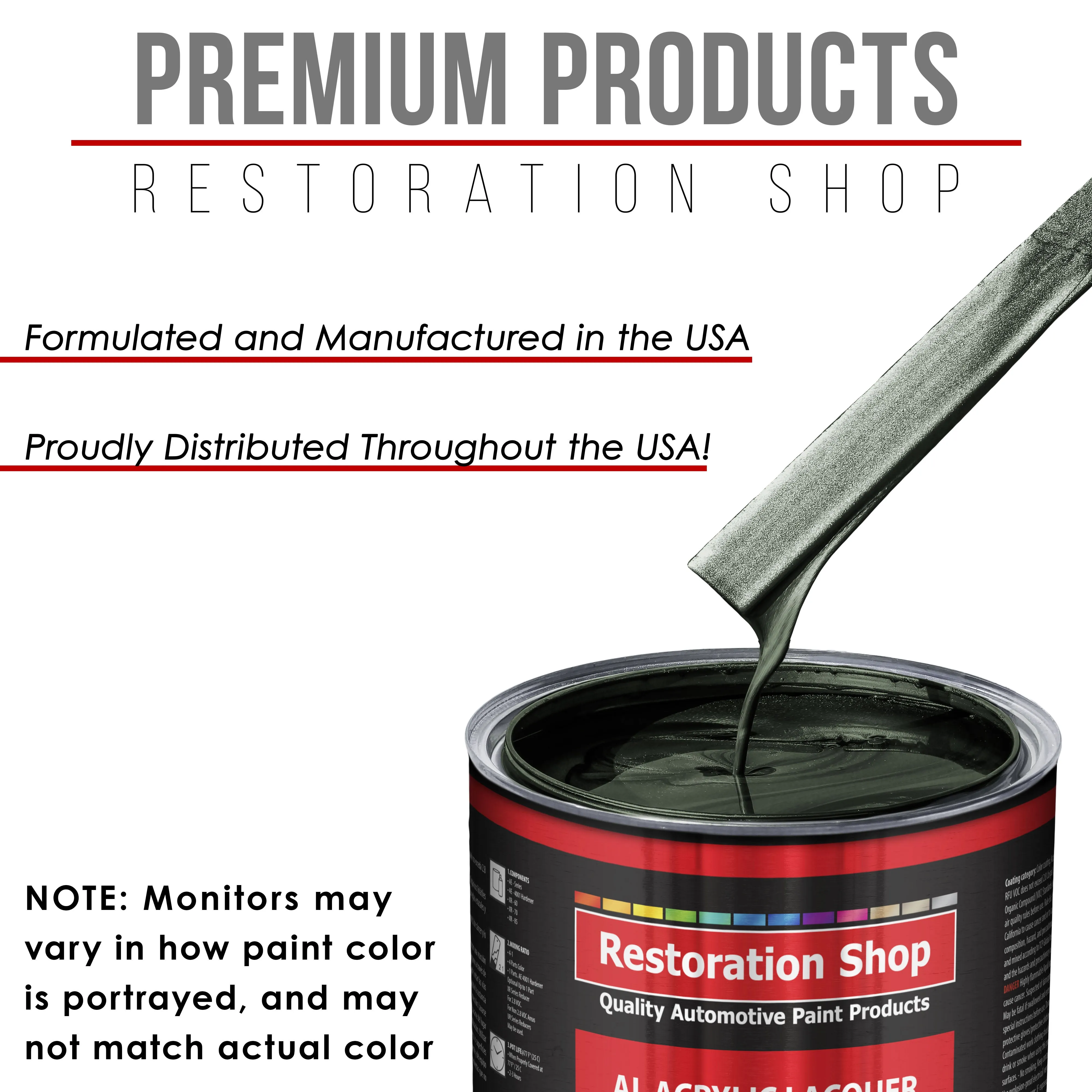 Fathom Green Firemist - Acrylic Lacquer Auto Paint - Complete Gallon Paint Kit with Slow Dry Thinner - Pro Automotive Car Truck Refinish Coating