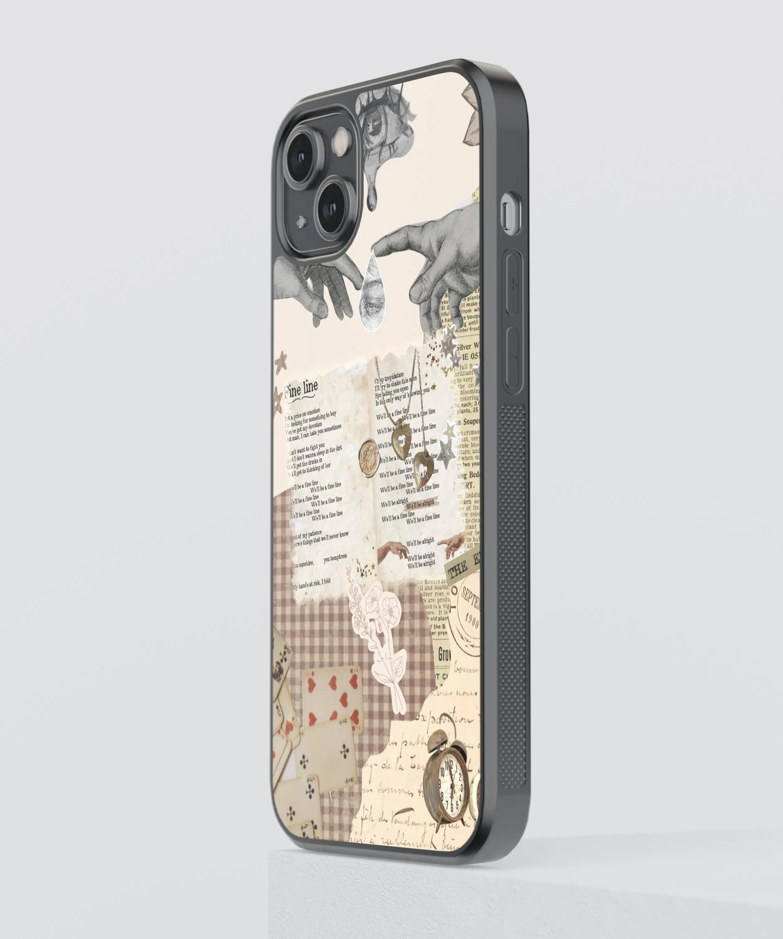 Fine Line Vintage Glass Phone Case Cover