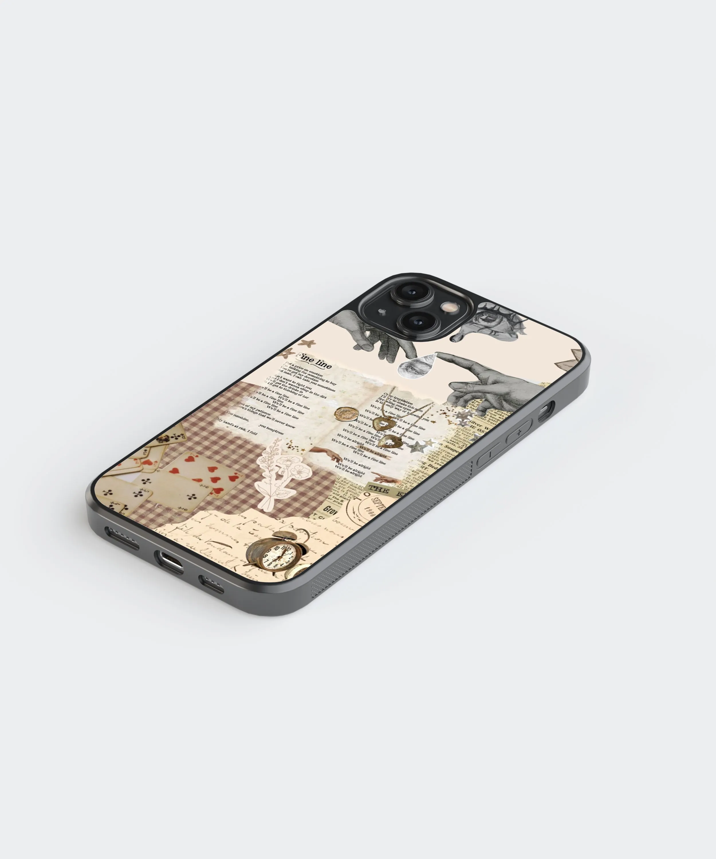 Fine Line Vintage Glass Phone Case Cover