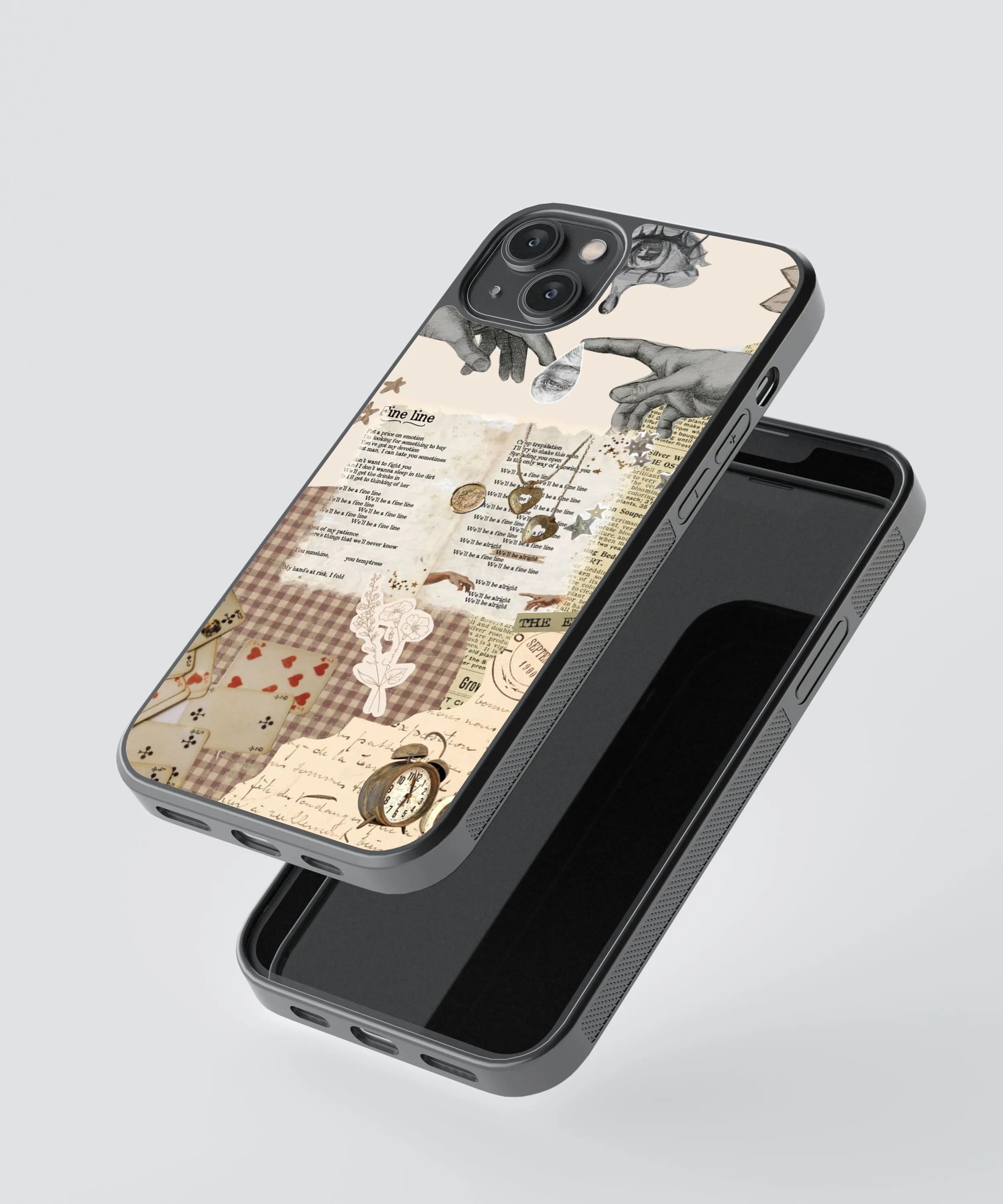 Fine Line Vintage Glass Phone Case Cover