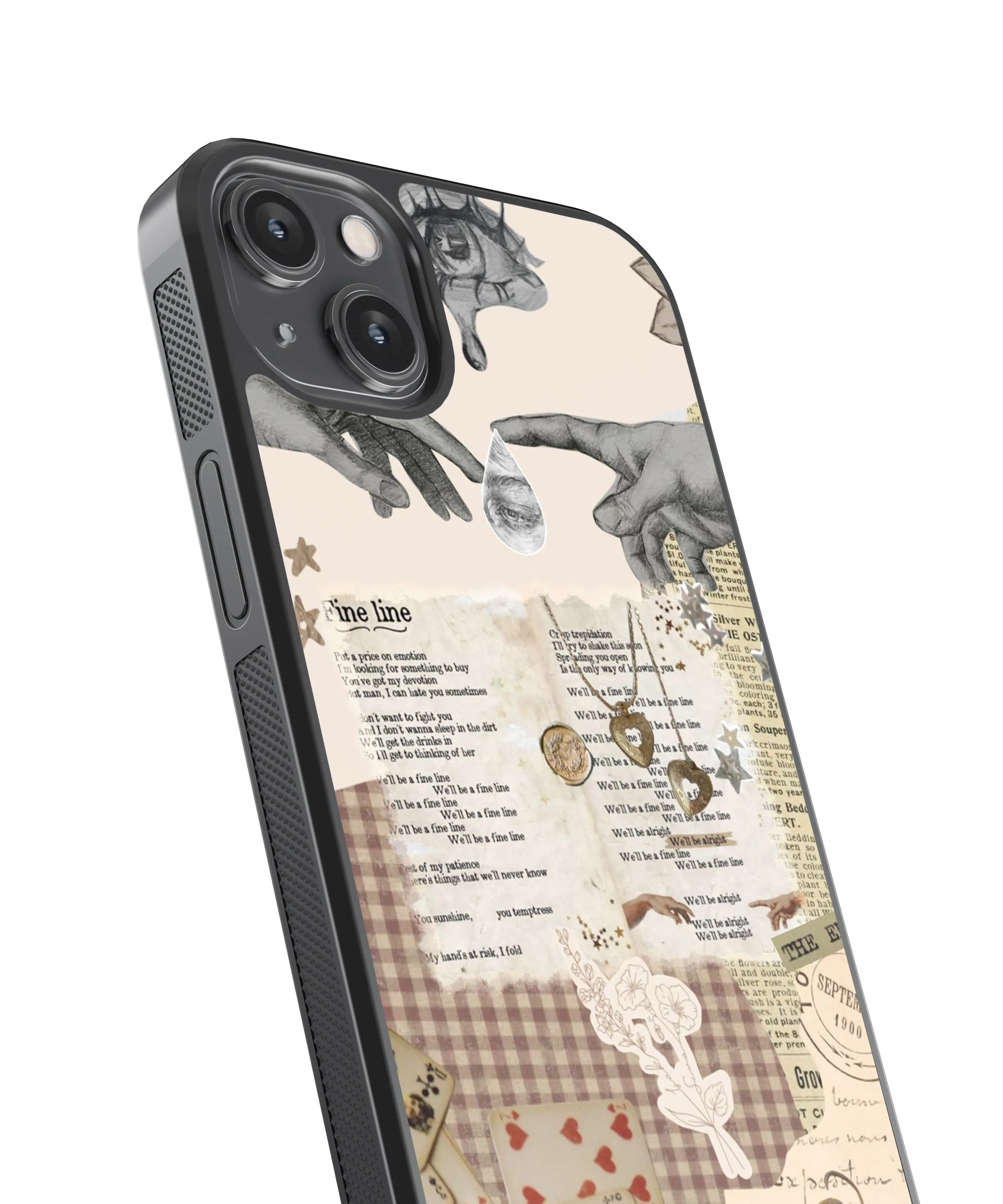 Fine Line Vintage Glass Phone Case Cover