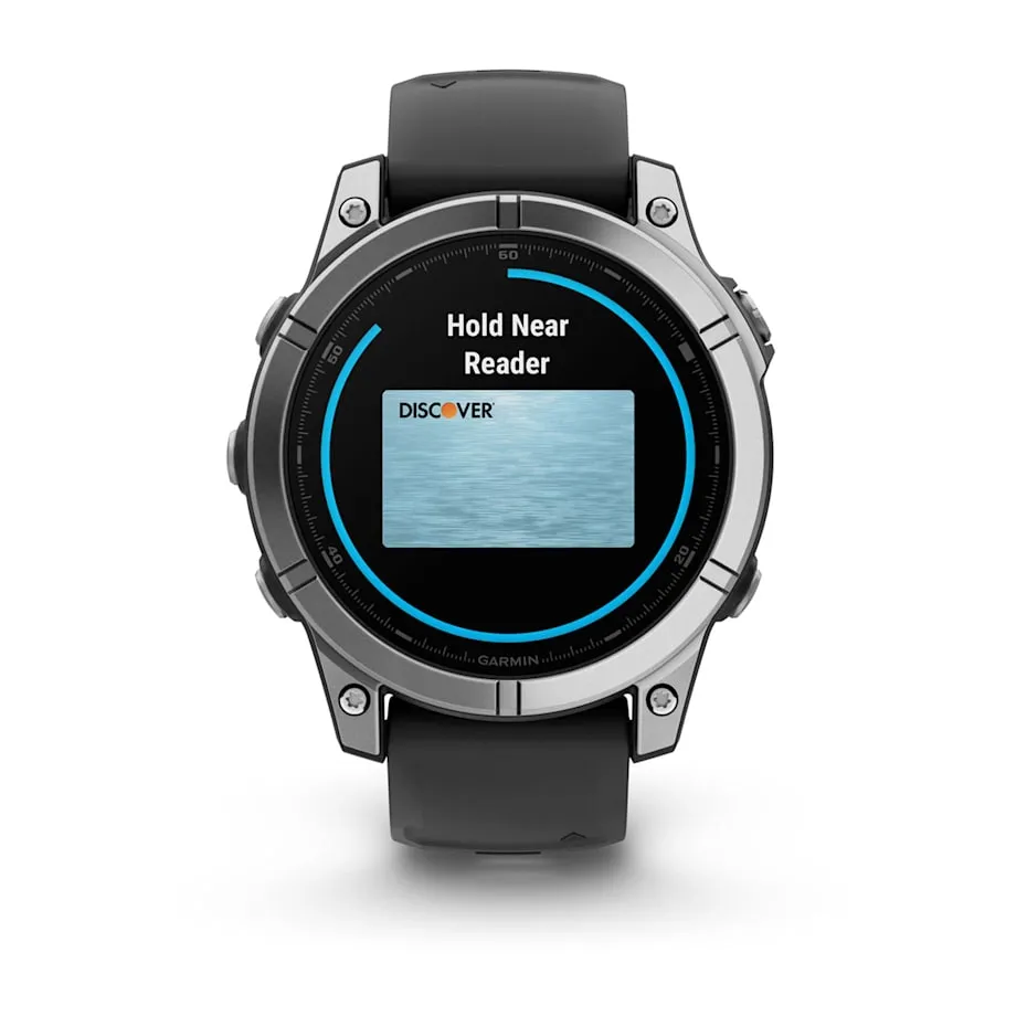 fēnix® E – 47 mm | AMOLED - Stainless Steel with Black Silicone Band