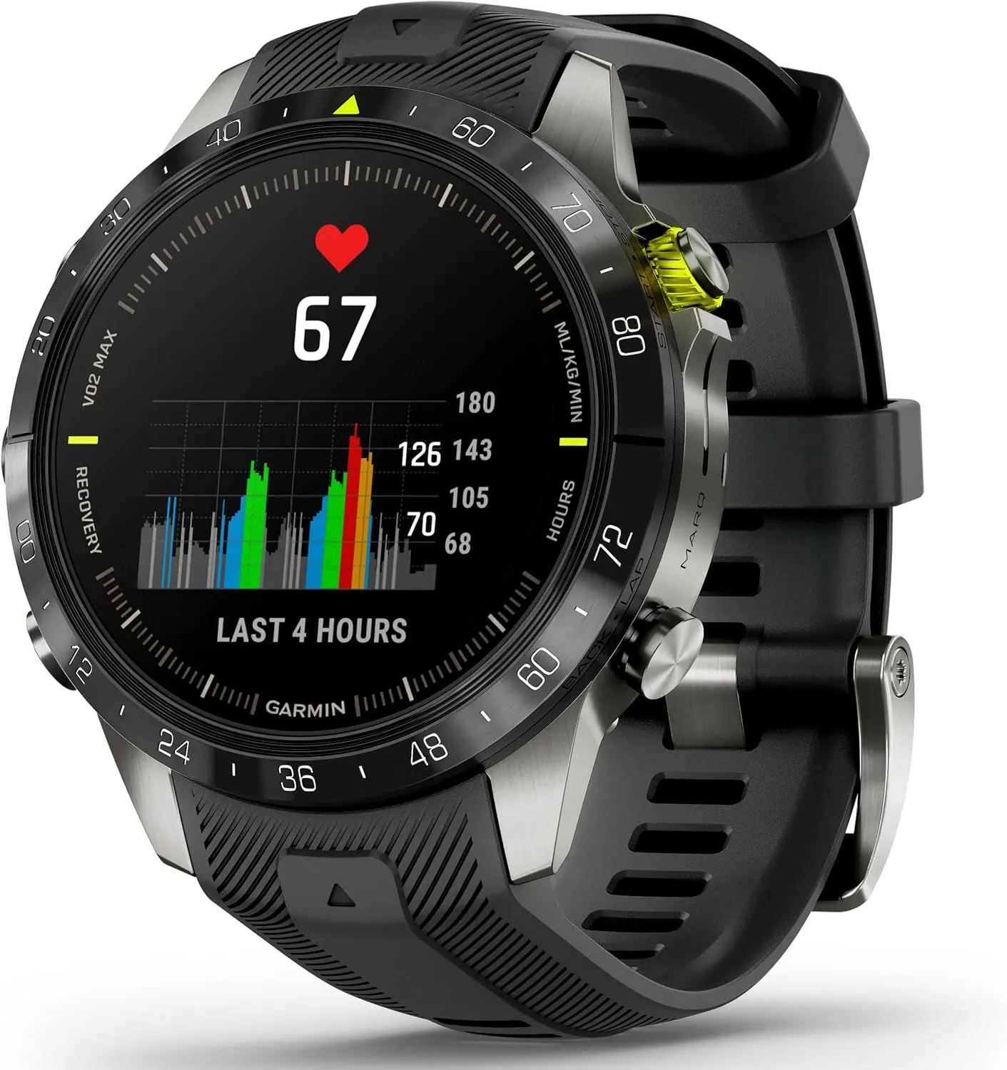 Garmin MARQ Athlete (Gen 2) - 46mm Titanium Case, Black Bezel, Rubber Strap