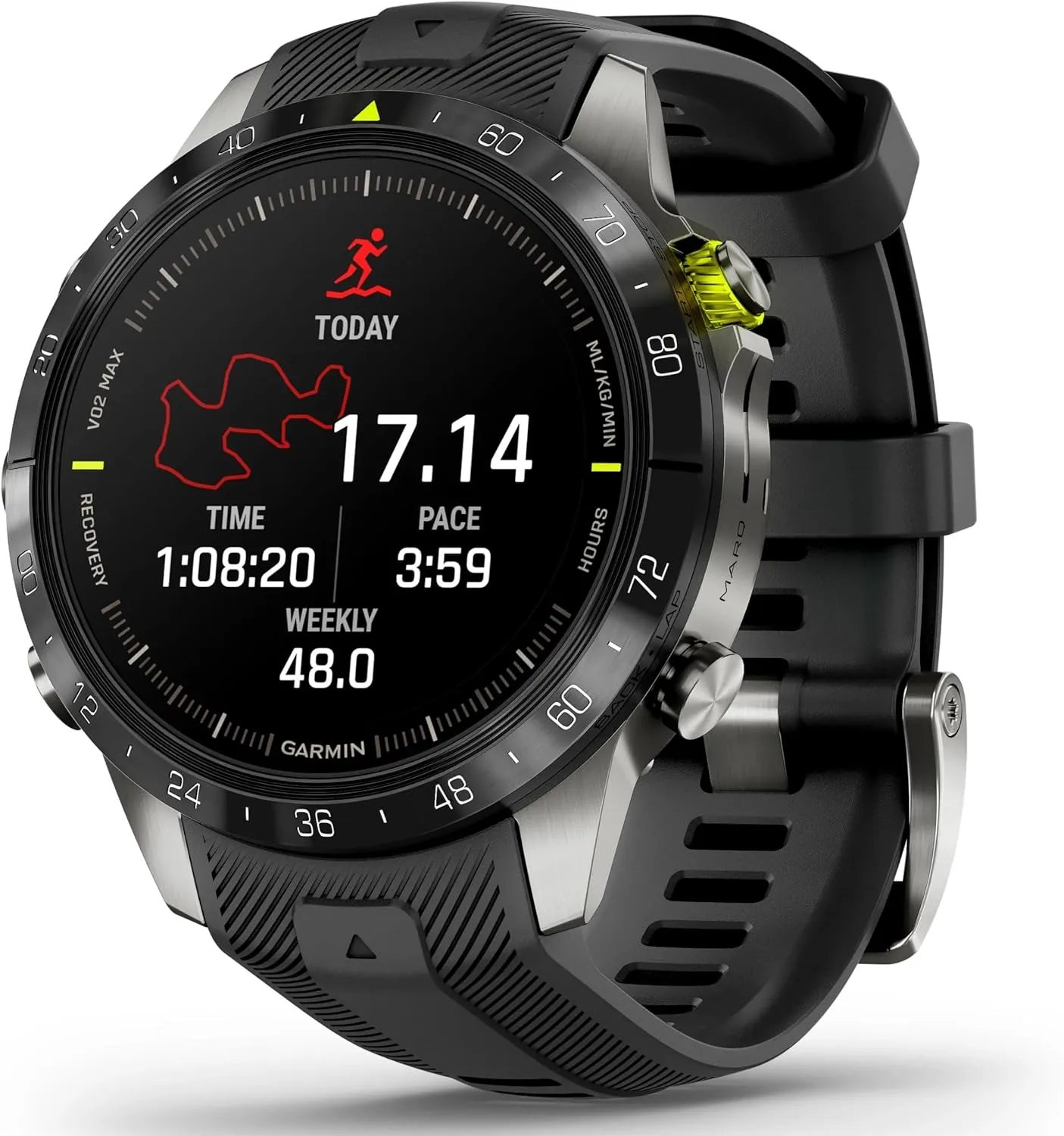 Garmin MARQ Athlete (Gen 2) - 46mm Titanium Case, Black Bezel, Rubber Strap