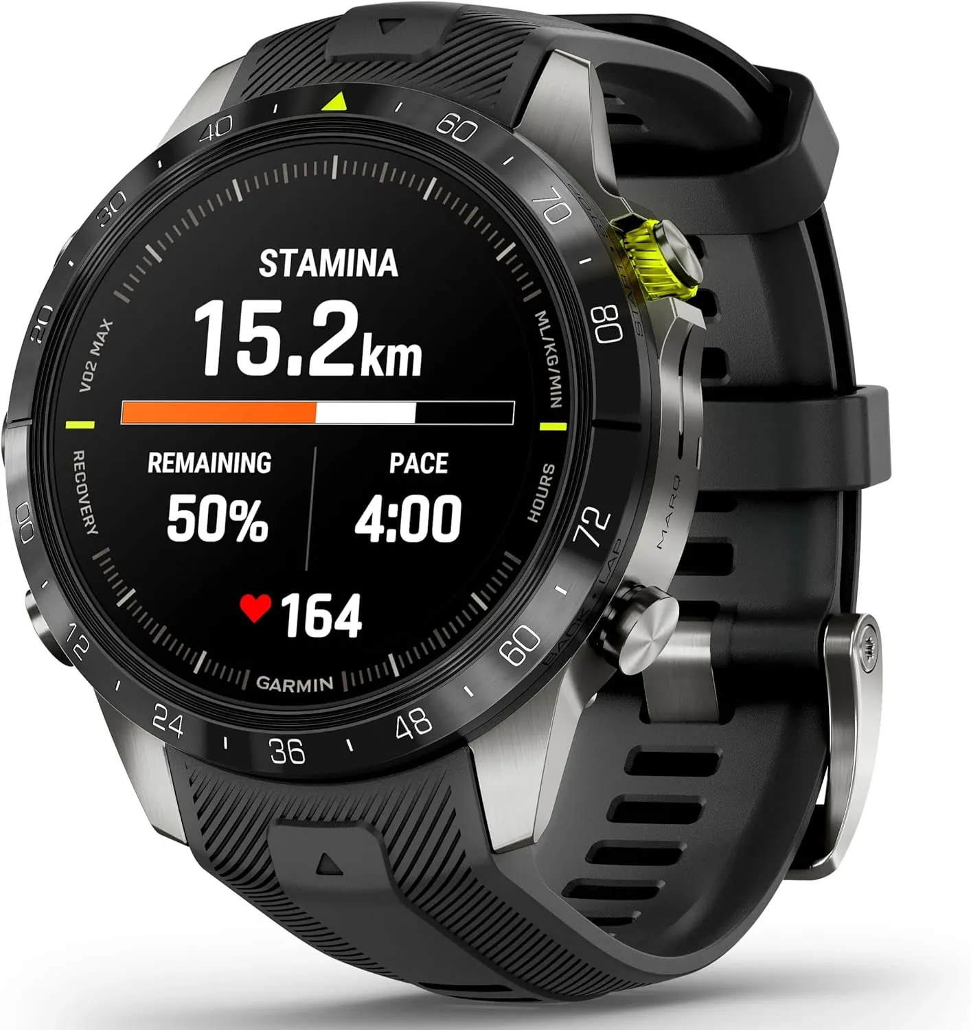 Garmin MARQ Athlete (Gen 2) - 46mm Titanium Case, Black Bezel, Rubber Strap