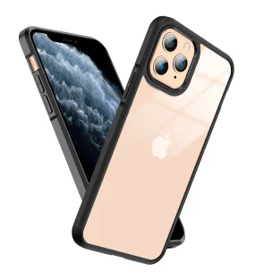Ice Crystal Series Hybrid Scratch-Resistant Transparent PC Military Grade TPU Back Cover for Apple iPhone 11 Pro, 5.8 inch, Space Black