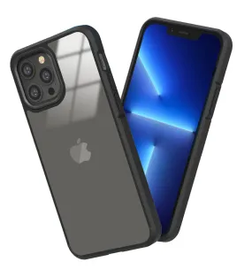 Ice Crystal Series Hybrid Scratch-Resistant Transparent PC Military Grade TPU Back Cover for Apple iPhone 13 Pro, 6.1 inch, Space Black