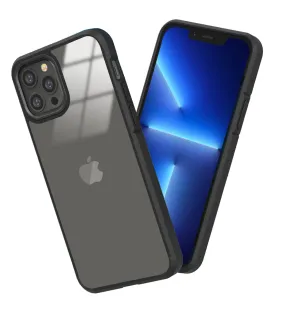 Ice Crystal Series Hybrid Scratch-Resistant Transparent PC Military Grade TPU Back Cover for Apple iPhone 13 Pro Max, 6.7 inch, Space Black