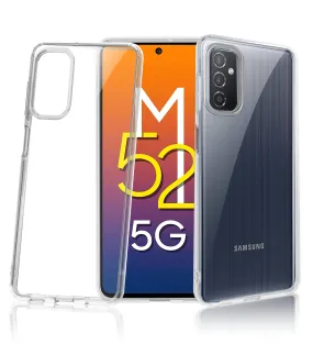 Ice Crystal Series Hybrid Scratch-Resistant Transparent PC Military Grade TPU Back Cover for Samsung Galaxy M52 5G, 6.7 inch, Crystal Clear