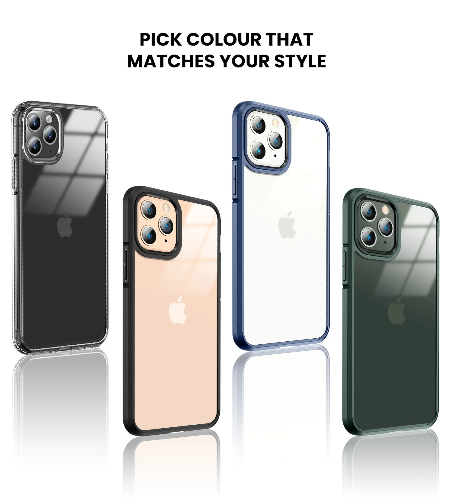 Ice Crystal Series Hybrid Scratch-Resistant Transparent PC Military Grade TPU Case for Apple iPhone 11 Pro Max, 6.5 inch, Crystal Clear
