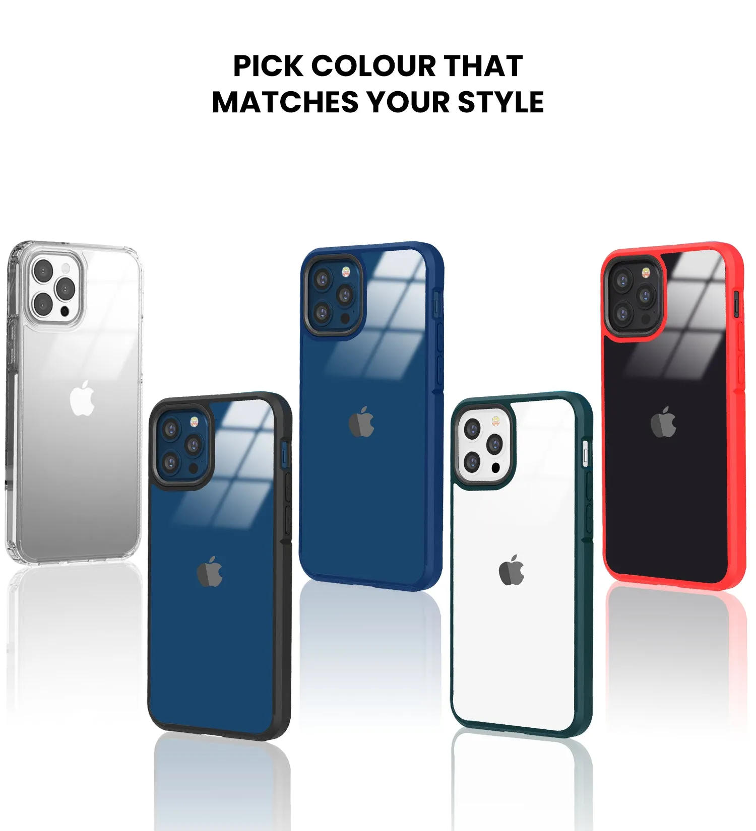Ice Crystal Series Hybrid Scratch-Resistant Transparent PC Military Grade TPU Case for Apple iPhone 12 Pro Max, 6.7 inch, Crystal Clear