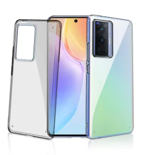 Ice Crystal Series Hybrid Scratch-Resistant Yellow Resistant Transparent PC Military Grade TPU Back Cover for Vivo X70 Pro [Not for Vivo X70 Pro Plus], 6.56 inch, Tinted Black
