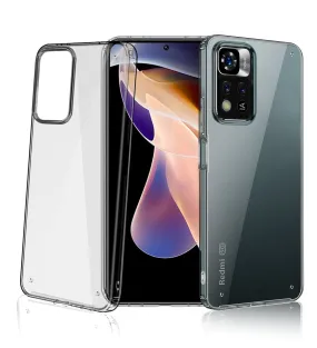 Ice Crystal Series Hybrid Scratch-Resistant Yellow Resistant Transparent PC Military Grade TPU Back Cover for Xiaomi 11i, Xiaomi 11i HyperCharge 5G, 6.67 inch, Black Clear