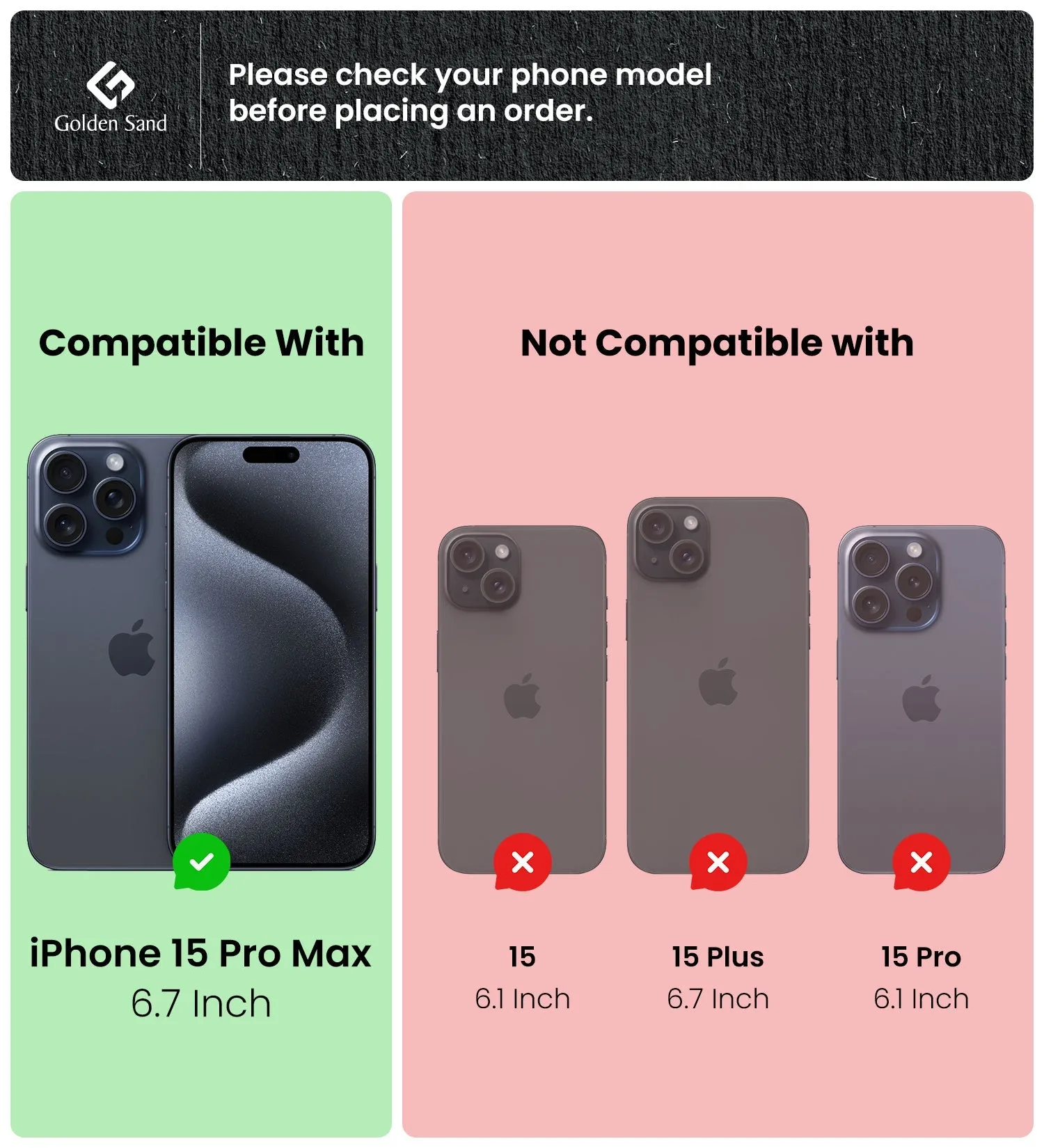 Ice Crystal Series Hybrid Transparent PC Military Grade TPU Back Cover for Apple iPhone 15 Pro Max, 6.7 inch, Crystal Clear