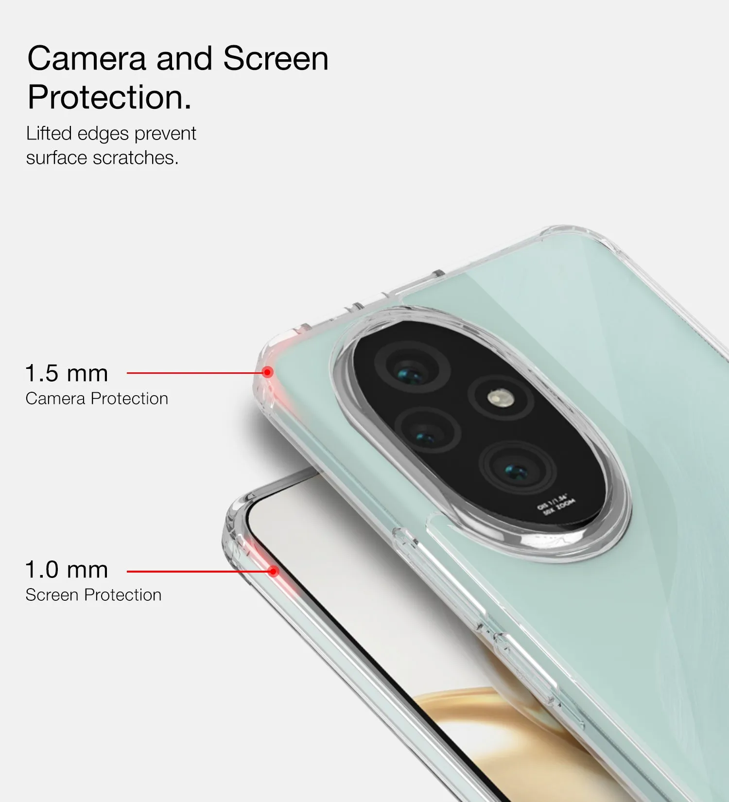 Ice Crystal Series Hybrid Transparent PC Military Grade TPU Back Cover for Honor 200 Pro 5G, 6.78 inch, Crystal Clear