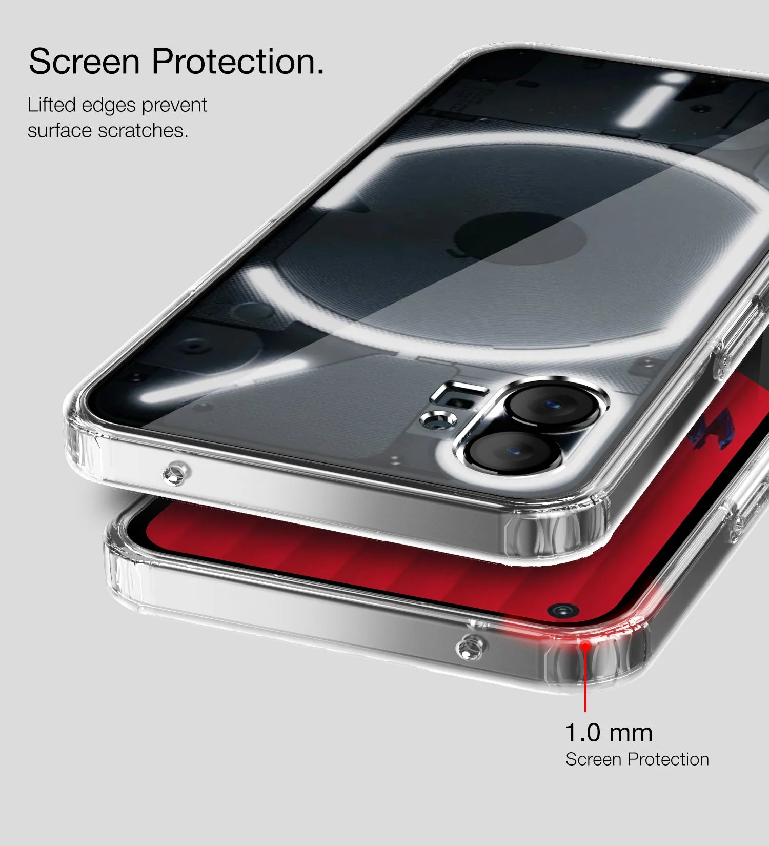Ice Crystal Series Hybrid Transparent PC Military Grade TPU Back Cover for Nothing Phone (1), 6.55 inch, Crystal Clear