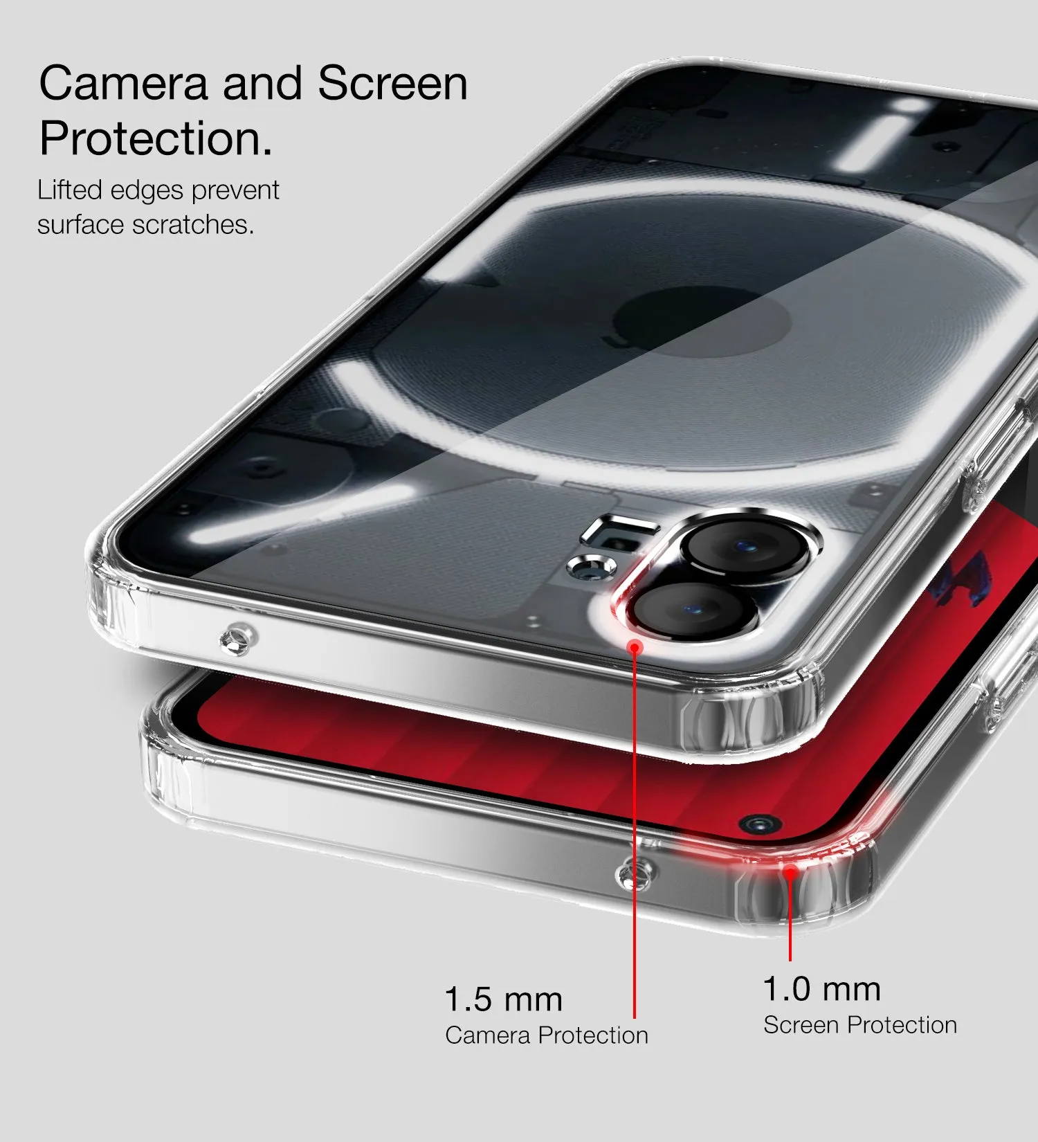 Ice Crystal Series Hybrid Transparent PC Military Grade TPU Back Cover for Nothing Phone (1), 6.55 inch, Crystal Clear
