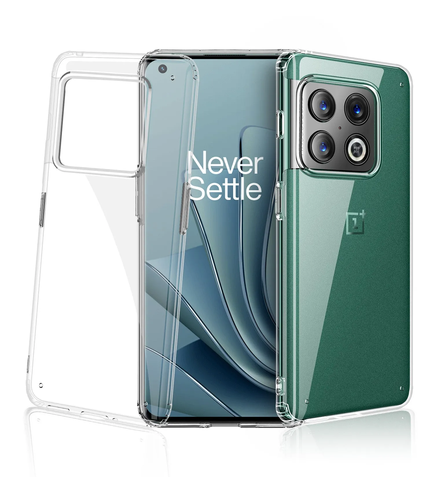 Ice Crystal Series Hybrid Transparent PC Military Grade TPU Back Cover for OnePlus 10 Pro 5G, 6.7 inch, Crystal Clear