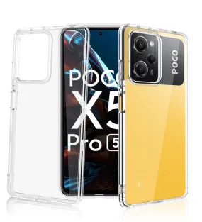 Ice Crystal Series Hybrid Transparent PC Military Grade TPU Back Cover for POCO X5 Pro 5G, 6.67 inch, Crystal Clear