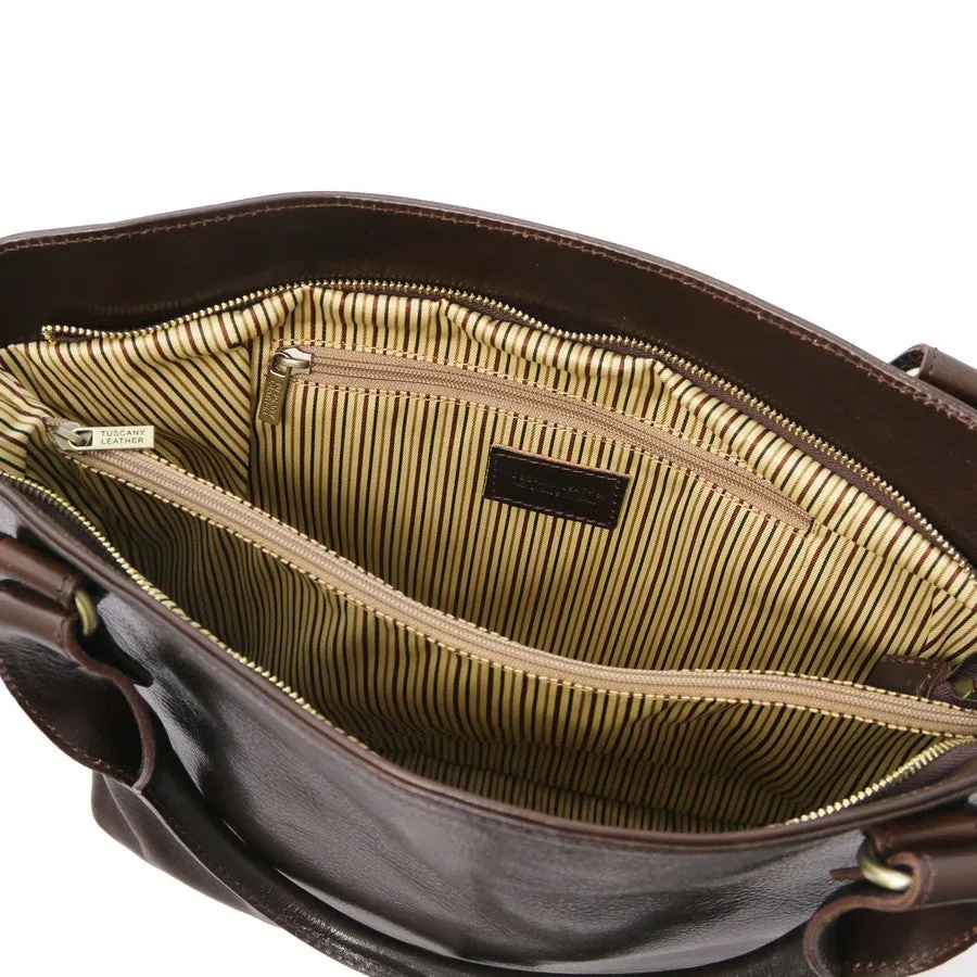 Ilenia Leather Shoulder Handbag
