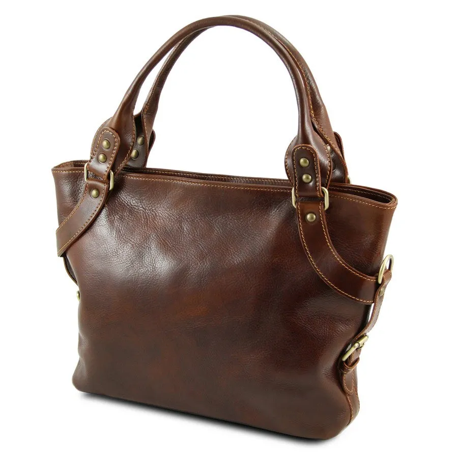 Ilenia Leather Shoulder Handbag