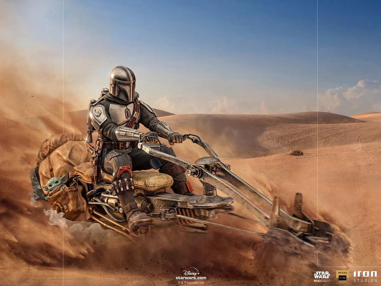 Iron Studios The Mandalorian on Speederbike Deluxe 1/10 Scale Statue