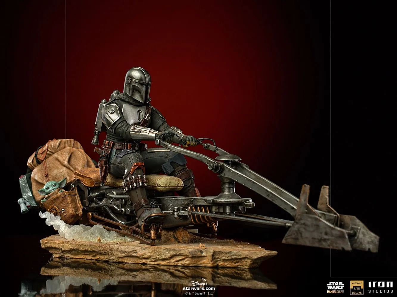 Iron Studios The Mandalorian on Speederbike Deluxe 1/10 Scale Statue
