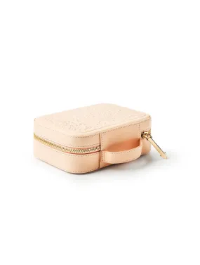 Karen Walker Leather Jewellery Case / Peach - with Dust Bag