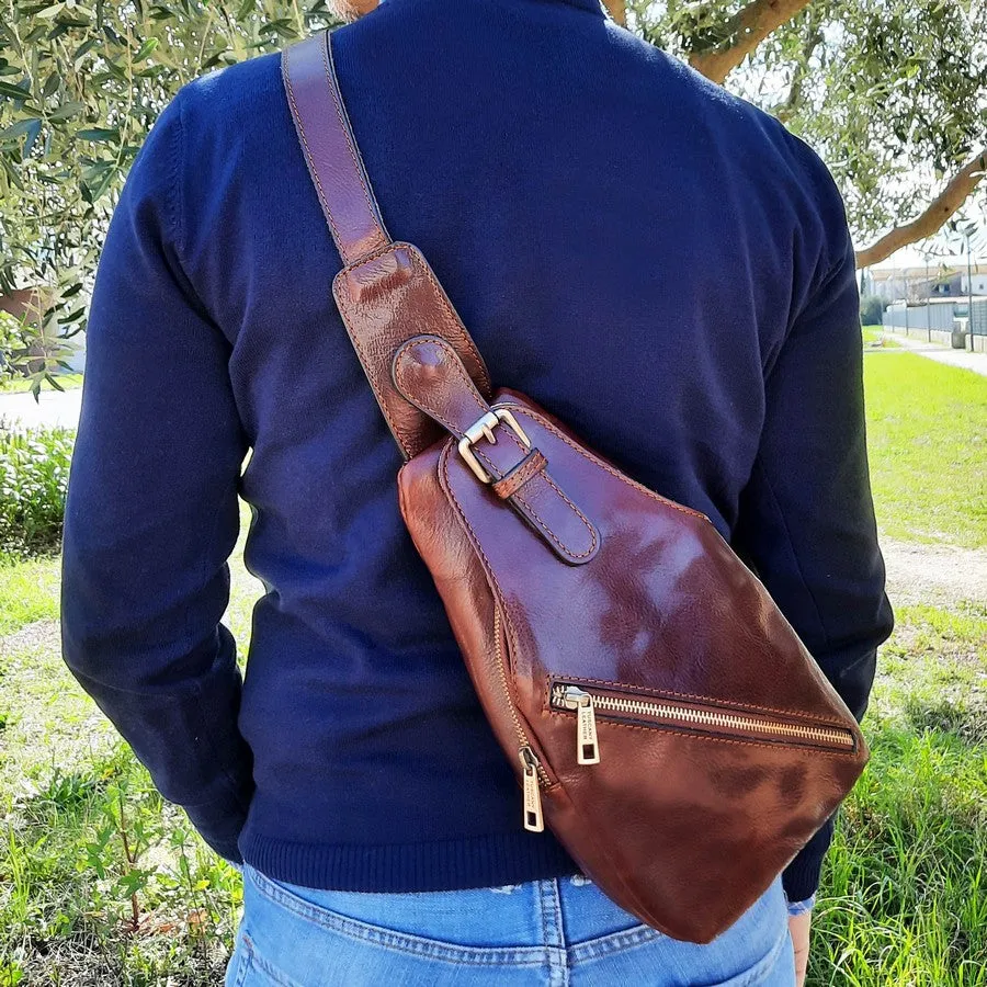 Kevin Mens Leather Crossover Bag