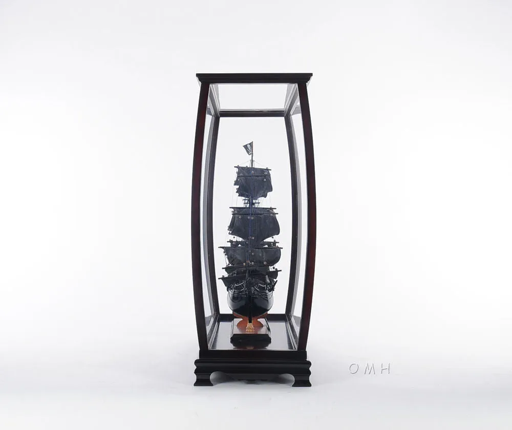 Large Wood Display Case large Cabinet For Tall Ship Yacht Boat Models With Plexiglass Panels