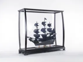 Large Wood Display Case large Cabinet For Tall Ship Yacht Boat Models With Plexiglass Panels