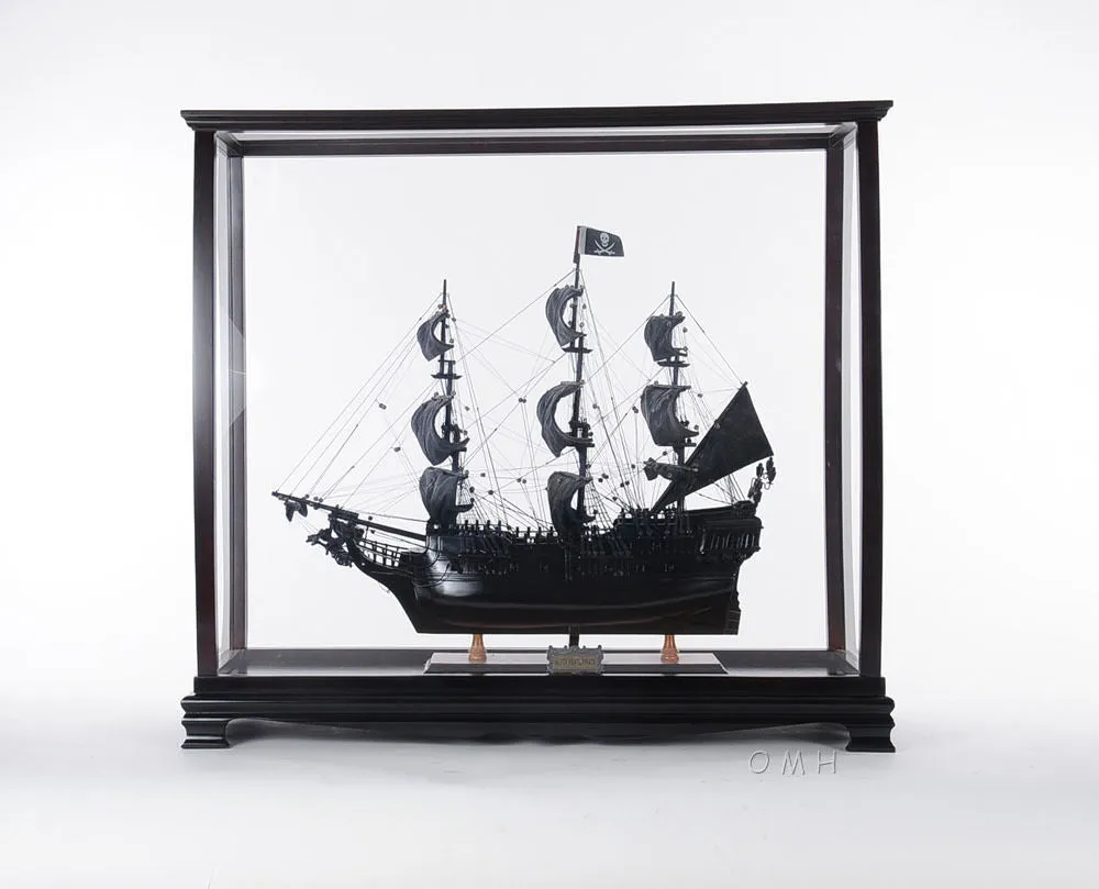 Large Wood Display Case large Cabinet For Tall Ship Yacht Boat Models With Plexiglass Panels