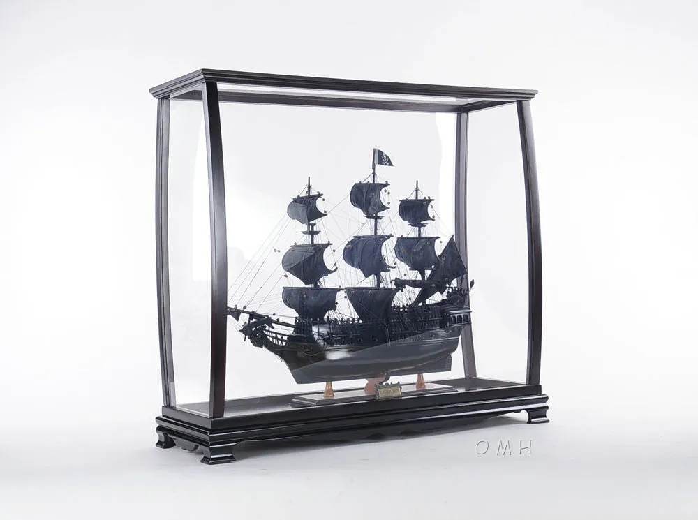 Large Wood Display Case large Cabinet For Tall Ship Yacht Boat Models With Plexiglass Panels