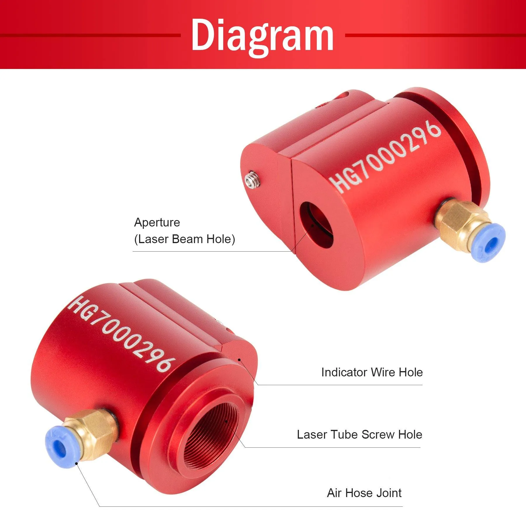 Laser Engraving Beam Red Light Indicator with Battery Box