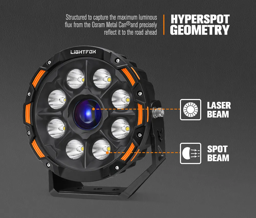 LIGHTFOX 7 inch 9 inch Osram Laser LED Driving Lights
